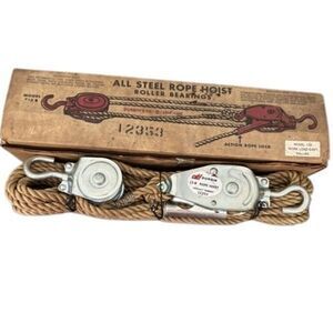 Durbin All Steel Rope Hoist Model 13B NOS